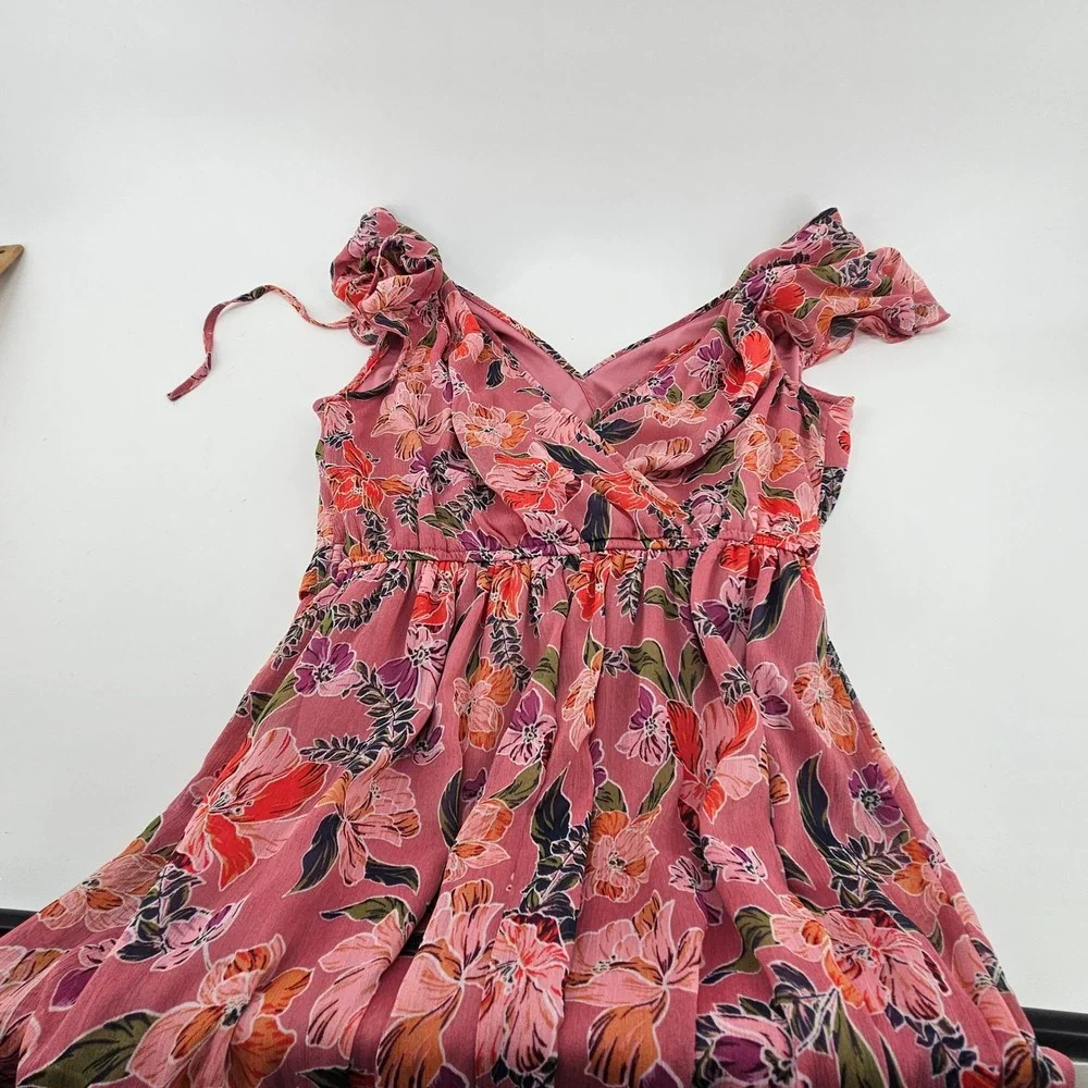 Band of Gypsies Floral Cottage Maxi Dress‎ Boho M Summer Wedding Vacation Flowy